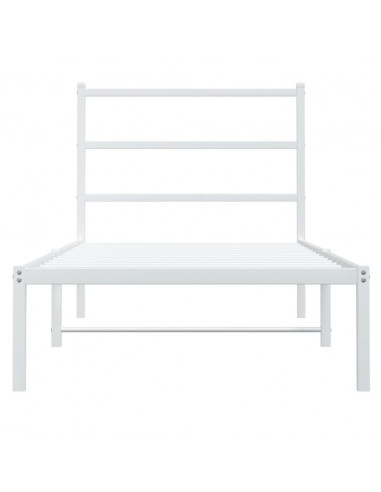 Giroletto con Testiera Metallo Bianco 90x190 cm