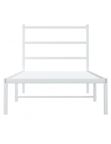 Giroletto con Testiera Metallo Bianco 90x190 cm