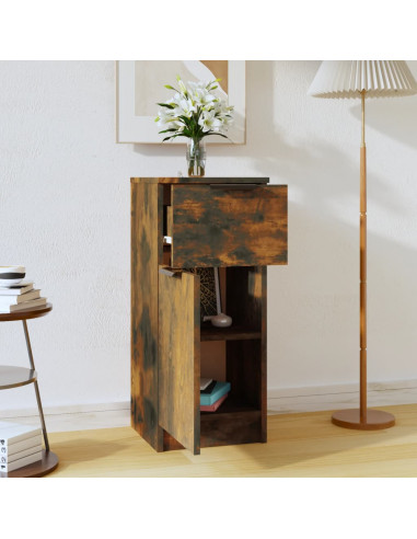 Credenza Rovere Fumo 30x30x70 cm in Legno Multistrato
