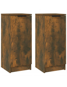 Credenze 2 pz Rovere Fumo 30x30x70 cm in Legno Multistrato 2