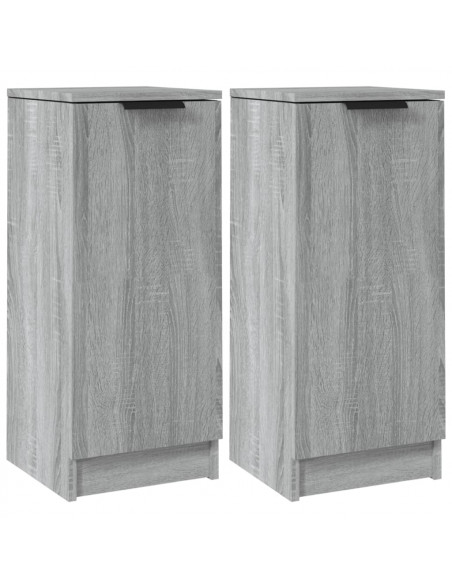 Credenze 2 pz Grigio Sonoma 30x30x70 cm in Legno Multistrato
