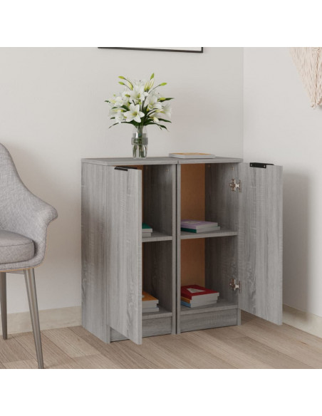 Credenze 2 pz Grigio Sonoma 30x30x70 cm in Legno Multistrato