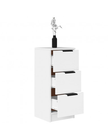 Credenze 2 pz Bianche 30x30x70 cm in Legno Multistrato