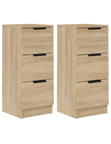 Credenze 2 pz Rovere Sonoma 30x30x70 cm in Legno Multistrato