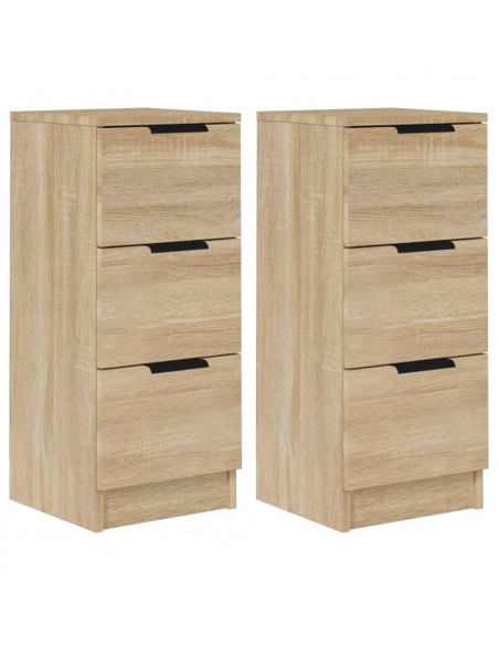 Credenze 2 pz Rovere Sonoma 30x30x70 cm in Legno Multistrato
