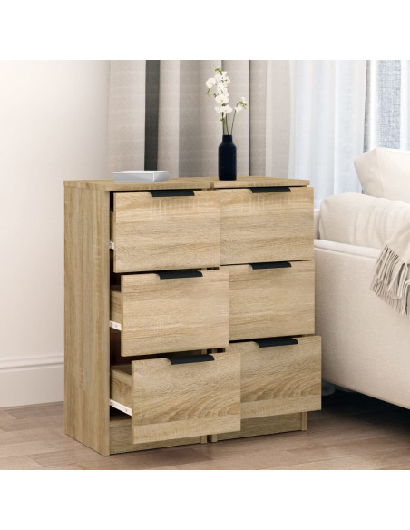 Credenze 2 pz Rovere Sonoma 30x30x70 cm in Legno Multistrato