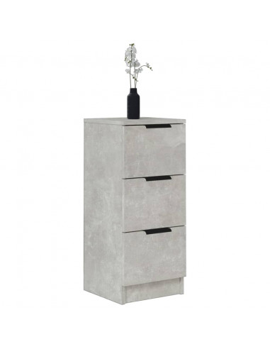 Credenze 2 pz Grigio Cemento 30x30x70 cm in Legno Multistrato