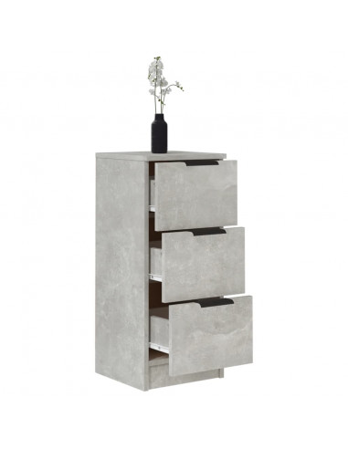 Credenze 2 pz Grigio Cemento 30x30x70 cm in Legno Multistrato