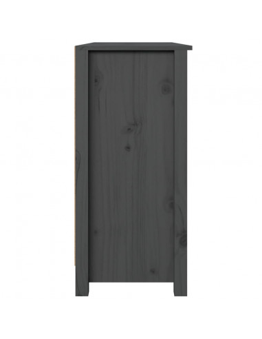 Credenza Grigia 100x35x74 cm in Legno Massello di Pino