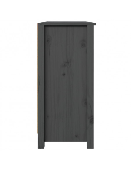 Credenza Grigia 100x35x74 cm in Legno Massello di Pino