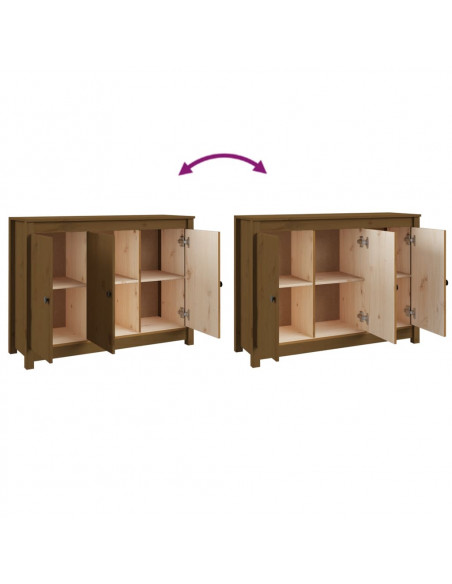 Credenza Miele 100x35x74 cm in Legno Massello di Pino