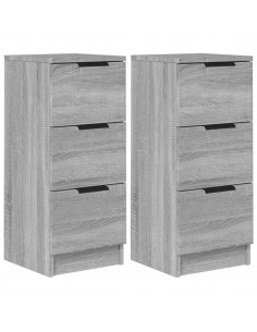 Credenze 2 pz Grigio Sonoma 30x30x70 cm in Legno Multistrato 2