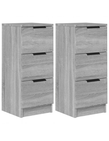 Credenze 2 pz Grigio Sonoma 30x30x70 cm in Legno Multistrato