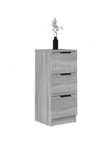 Credenze 2 pz Grigio Sonoma 30x30x70 cm in Legno Multistrato