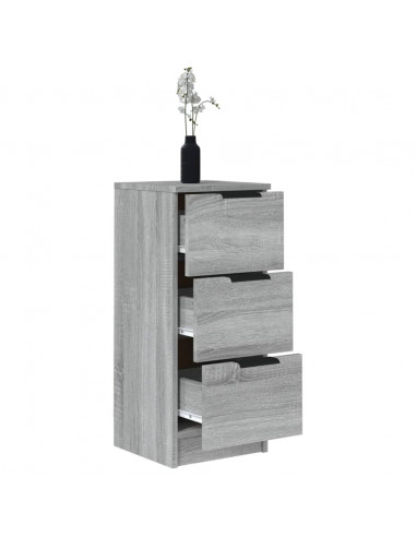 Credenze 2 pz Grigio Sonoma 30x30x70 cm in Legno Multistrato