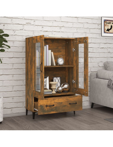 Credenza Rovere Fumo 70x31x115 cm in Legno Multistrato