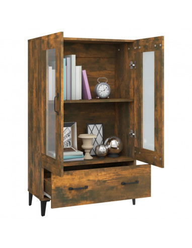 Credenza Rovere Fumo 70x31x115 cm in Legno Multistrato