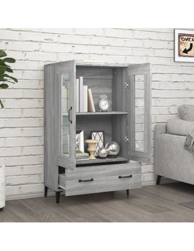 Credenza Grigio Sonoma 70x31x115 cm in Legno Multistrato