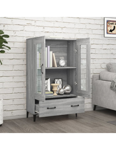 Credenza Grigio Sonoma 70x31x115 cm in Legno Multistrato