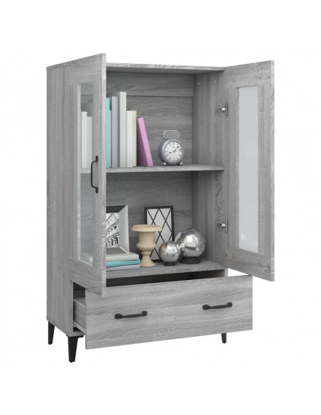 Credenza Grigio Sonoma 70x31x115 cm in Legno Multistrato