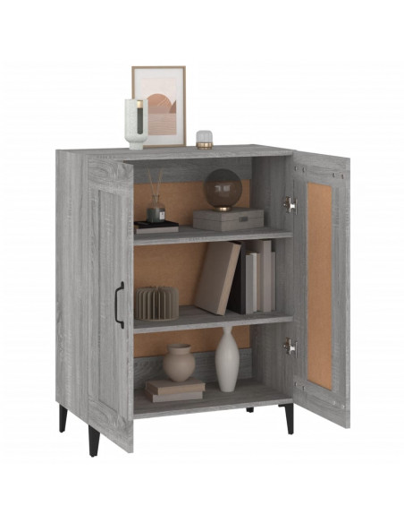 Credenza Grigio Sonoma 69,5x34x90 cm in Legno Multistrato
