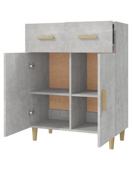 Credenza Grigio Cemento 69,5x34x89 cm in Legno Multistrato