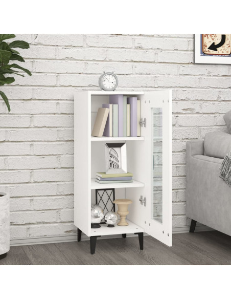 Credenza Bianca 34,5x34x90 cm in Legno Multistrato