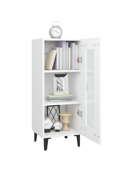 Credenza Bianca 34,5x34x90 cm in Legno Multistrato