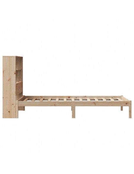 Letto Libreria senza Materasso 90x190 cm Legno Massello Pino