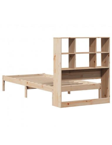 Letto Libreria senza Materasso 90x190 cm Legno Massello Pino