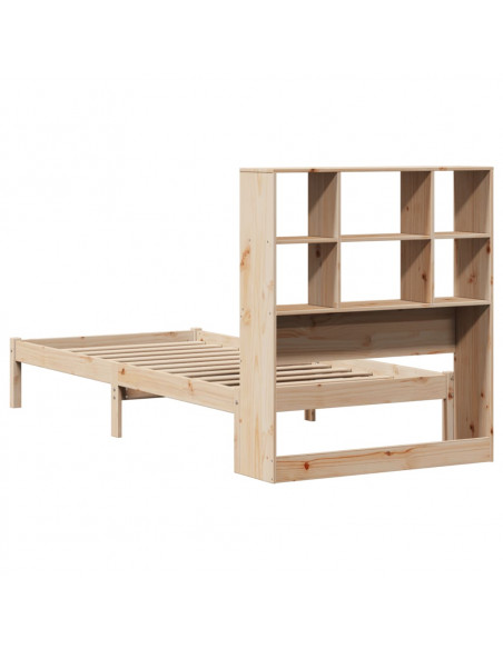 Letto Libreria senza Materasso 90x190 cm Legno Massello Pino