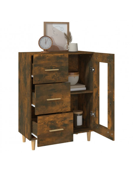 Credenza Rovere Fumo 69,5x34x90 cm in Legno Multistrato