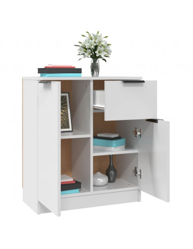 Credenze 2 pz Bianche 60x30x70 cm in Legno Multistrato