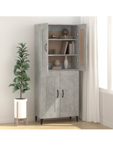Credenza Grigio Cemento 69,5x34x90 cm in Legno Multistrato