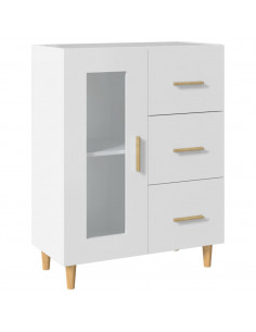 Credenza Bianca 69,5x34x90 cm in Legno Multistrato 2