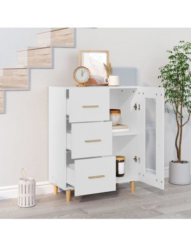 Credenza Bianca 69,5x34x90 cm in Legno Multistrato