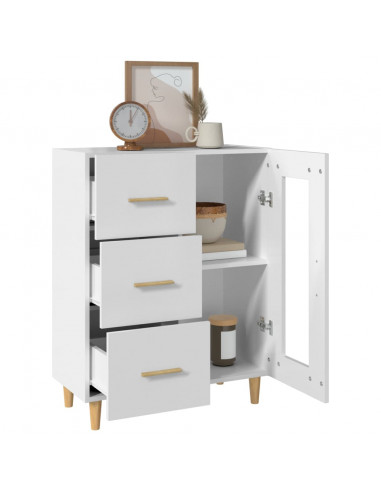 Credenza Bianca 69,5x34x90 cm in Legno Multistrato