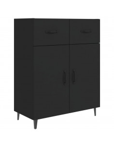 Credenza Nera 69,5x34x90 cm in Legno Multistrato 2