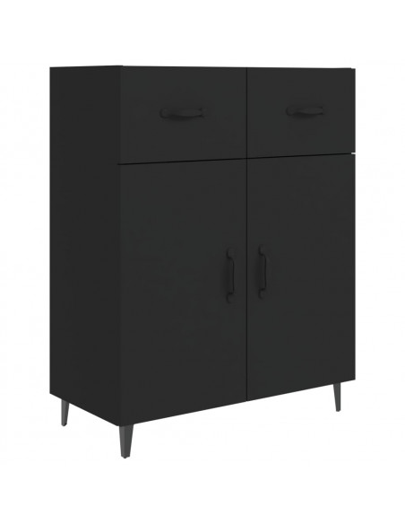 Credenza Nera 69,5x34x90 cm in Legno Multistrato