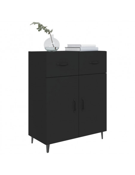 Credenza Nera 69,5x34x90 cm in Legno Multistrato