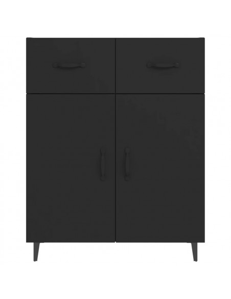 Credenza Nera 69,5x34x90 cm in Legno Multistrato