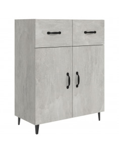 Credenza Grigio Cemento 69,5x34x90 cm in Legno Multistrato 2