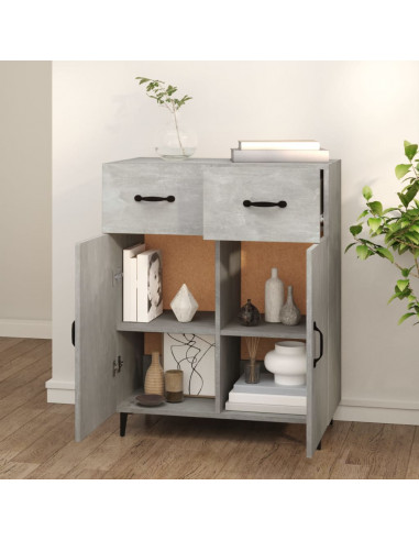 Credenza Grigio Cemento 69,5x34x90 cm in Legno Multistrato