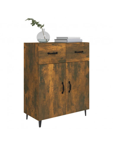 Credenza Rovere Fumo 69,5x34x90 cm in Legno Multistrato