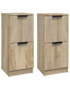 Credenze 2 pz Rovere Sonoma 30x30x70 cm in Legno Multistrato 2