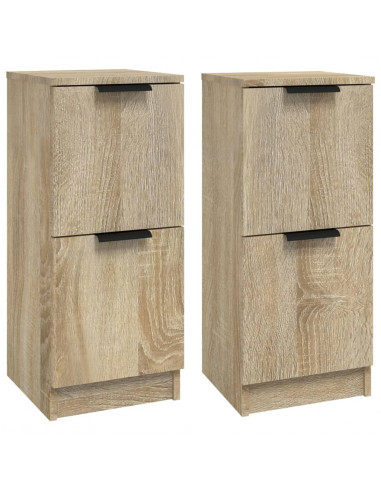 Credenze 2 pz Rovere Sonoma 30x30x70 cm in Legno Multistrato