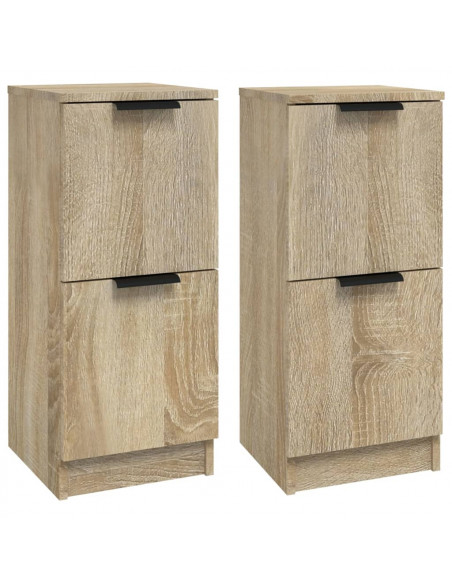 Credenze 2 pz Rovere Sonoma 30x30x70 cm in Legno Multistrato