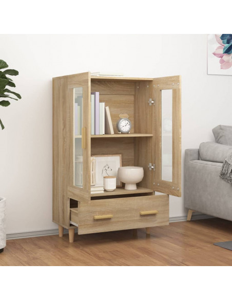 Credenza Rovere Sonoma 70x31x115 cm in Legno Multistrato