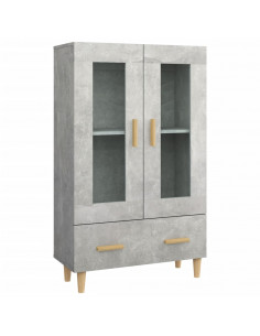 Credenza Grigio Cemento 70x31x115 cm in Legno Multistrato 2