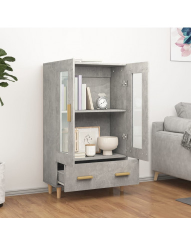 Credenza Grigio Cemento 70x31x115 cm in Legno Multistrato